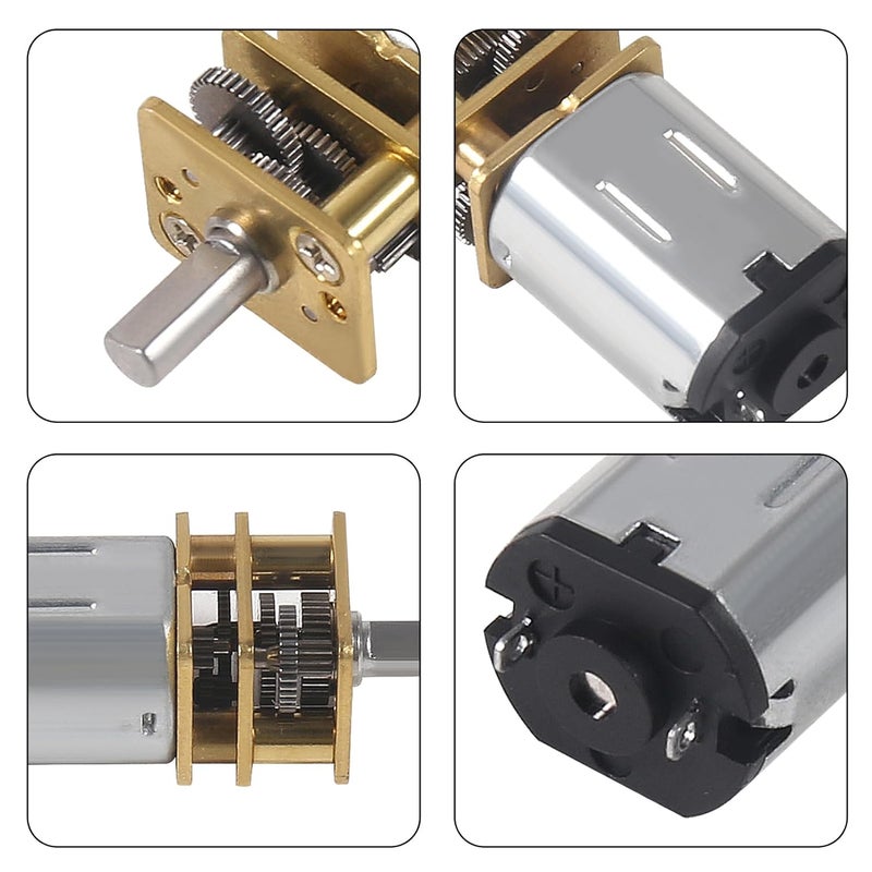 DORHEA 2Pcs DC 12V 30RPM Gear Motor Full Metal Geared Mini Micro Gear with Gearwheel 30RPM N20 Speed Reduction Motor for DIY RC Toys Robort Smart Car Motor - Image 3